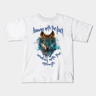 Roaming with the pack leading with the strength Kids T-Shirt